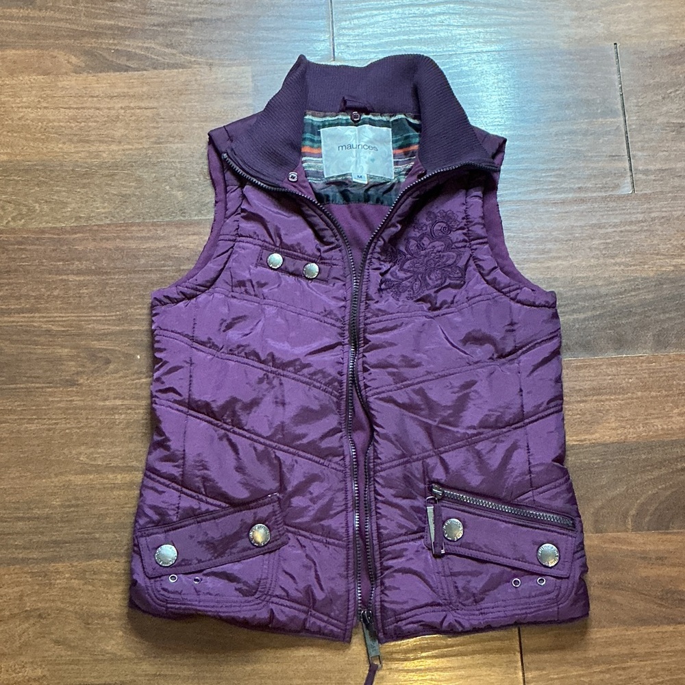 Maurices Deep Purple Quilted Vest